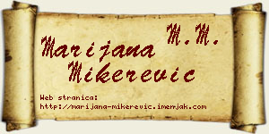 Marijana Mikerević vizit kartica